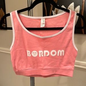 Pink and white BORDOM two piece set